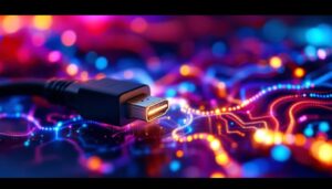 A photograph of a close-up shot of a modern led display showcasing vibrant colors and high-resolution images