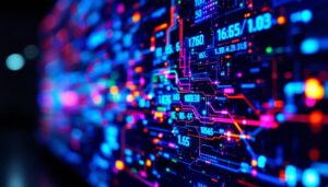 A photograph of a close-up of an active matrix lcd screen displaying vibrant colors and intricate details