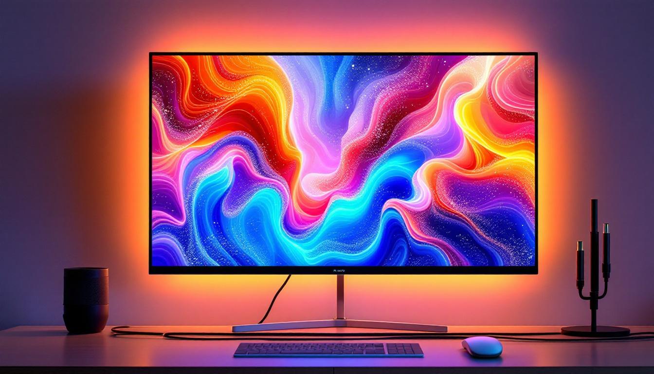 A photograph of a high-resolution led display showcasing vibrant colors and sharp details