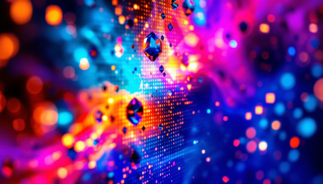 A photograph of a close-up of an oled screen displaying vibrant colors and deep blacks
