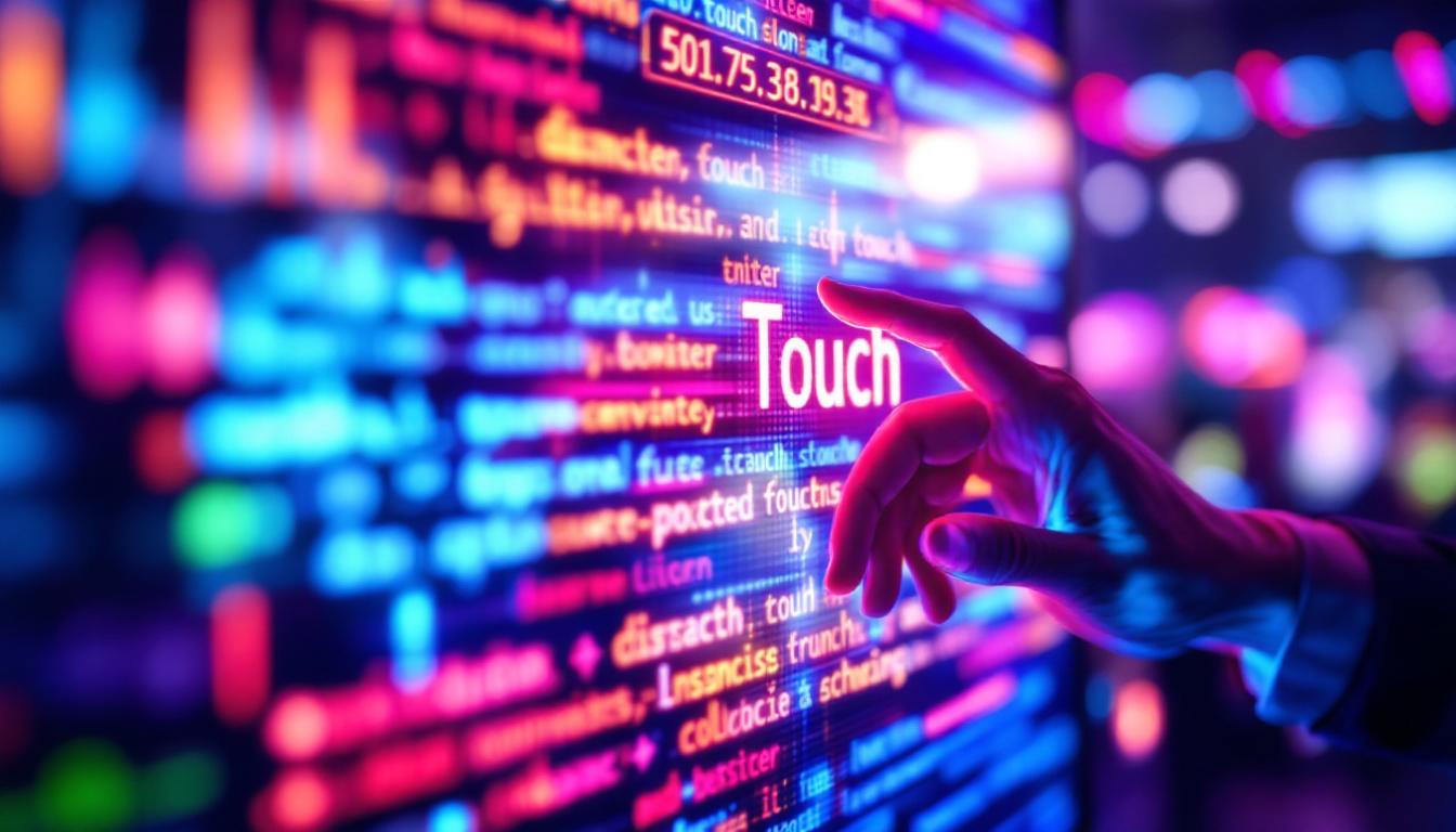 A photograph of a close-up shot of a vibrant led display showcasing a digital touch message in action