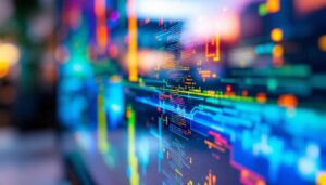 A photograph of a close-up of an lcd screen displaying vibrant colors and sharp details