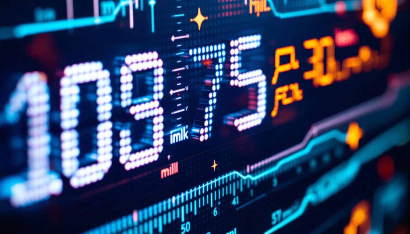 A photograph of a close-up of an led display screen showing measurements in both inches and millimeters