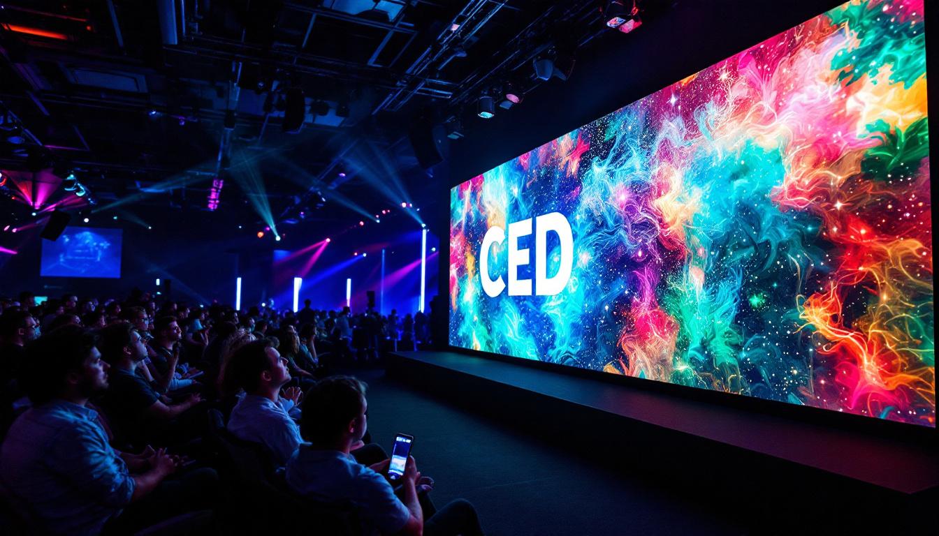 A photograph of a vibrant led video wall in action during an event