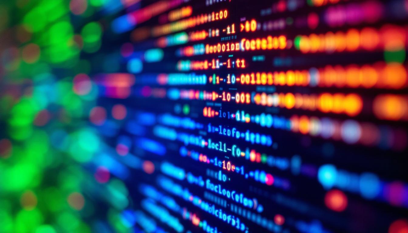 A photograph of a close-up of an led display showing vibrant colors and intricate pixel details