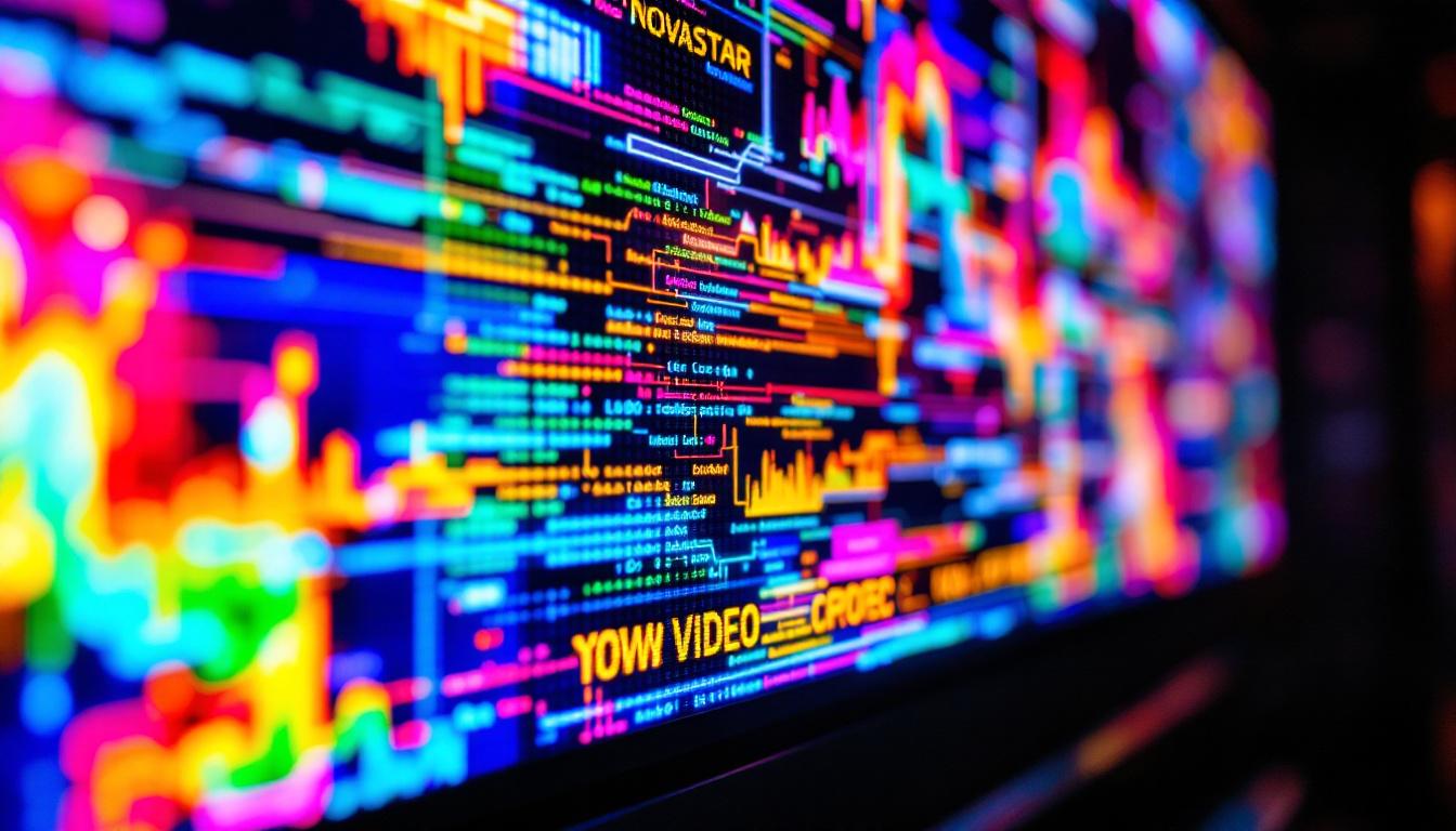 A photograph of a vibrant led display in action