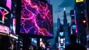 A photograph of capture a photograph of a vibrant mx30 novastar led display in action