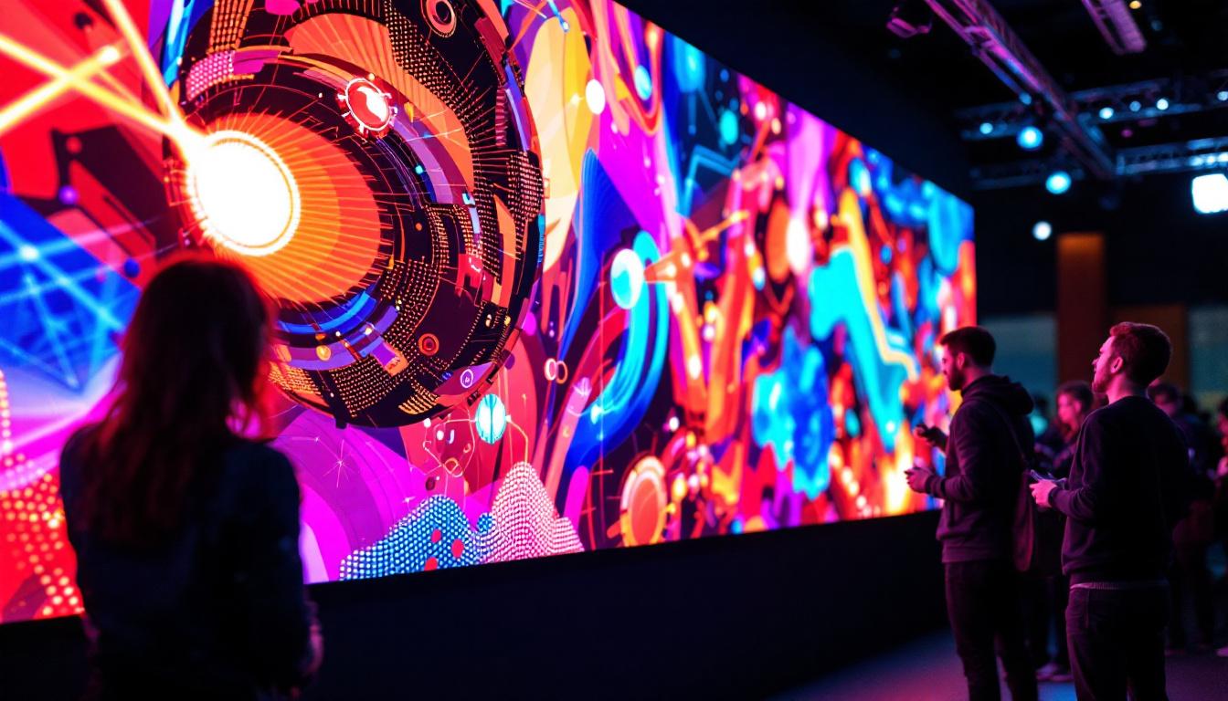 A photograph of a vibrant barco led wall in action