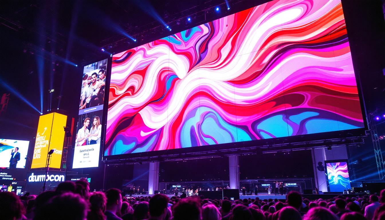 A photograph of capture a photograph of the largest jumbotron in the world