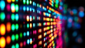 A photograph of capture a photograph of a vibrant led display in action