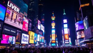 A photograph of capture a photograph of the vibrant led billboards in times square