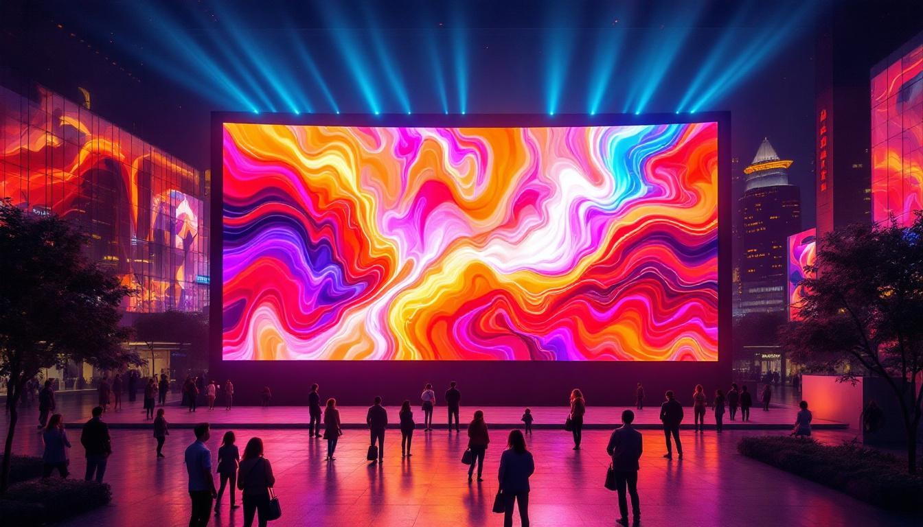 A photograph of capture a photograph of the world's largest led tv screen