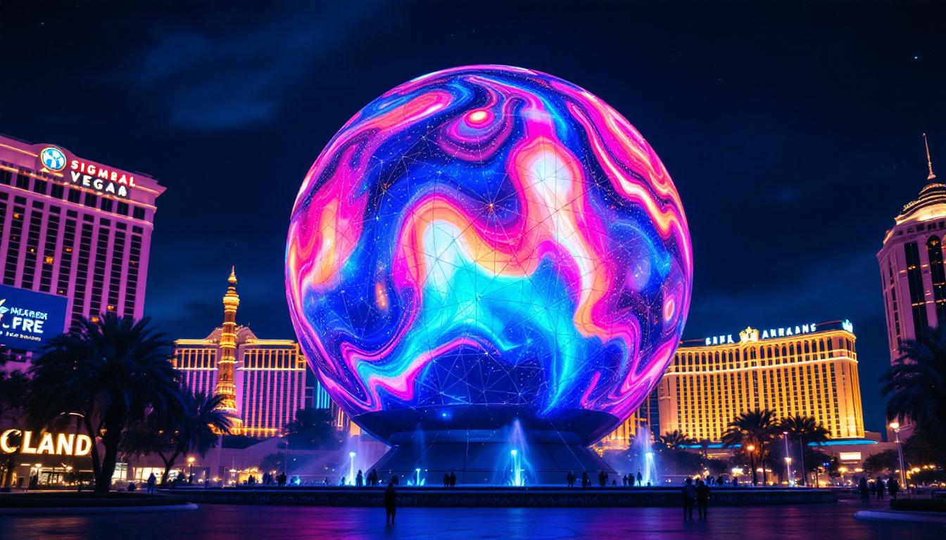 A photograph of capture a photograph of the sphere in las vegas