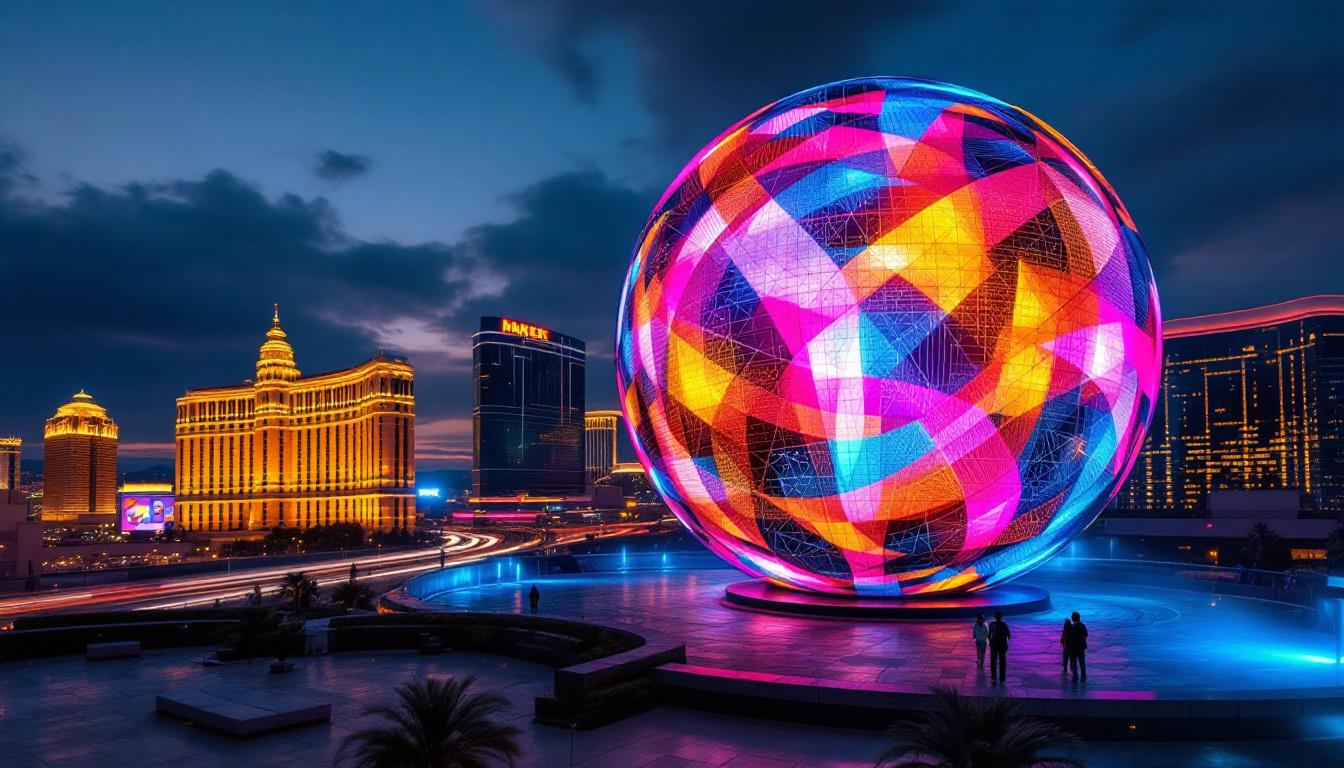 A photograph of capture a photograph of the sphere in las vegas