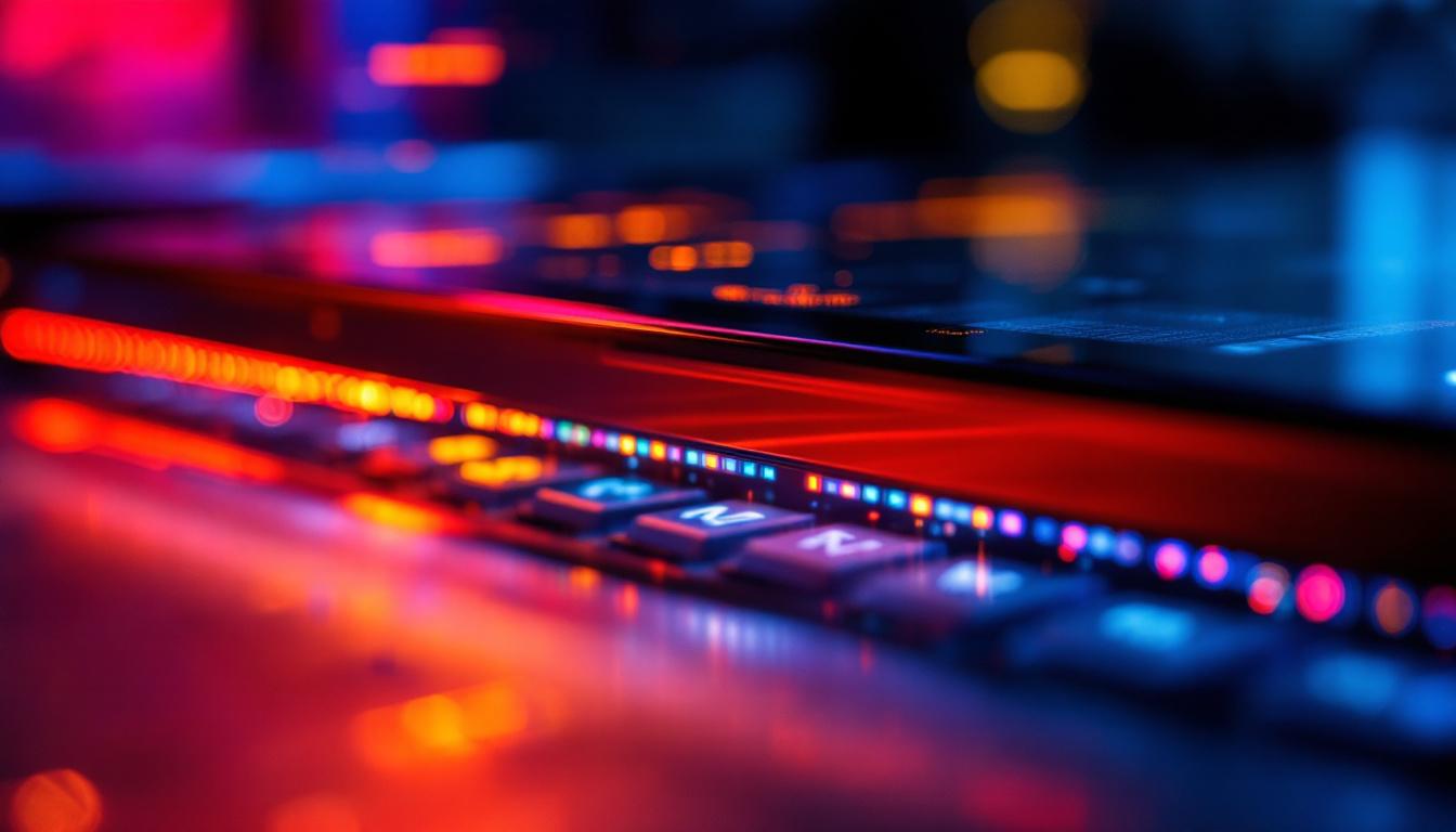 A photograph of a close-up shot of a slim led display showcasing vibrant colors and sharp images