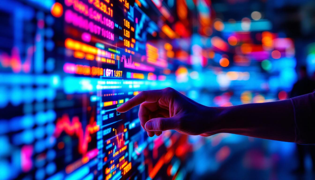 A photograph of a close-up of a vibrant led display in use