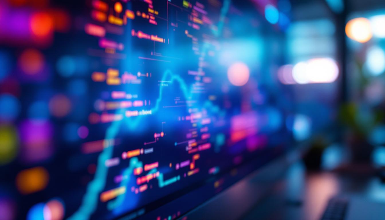 A photograph of a close-up shot of a vibrant led monitor screen displaying vivid colors and sharp details