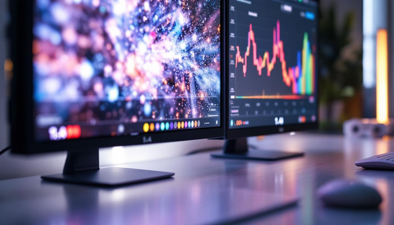A photograph of a close-up comparison of two led displays