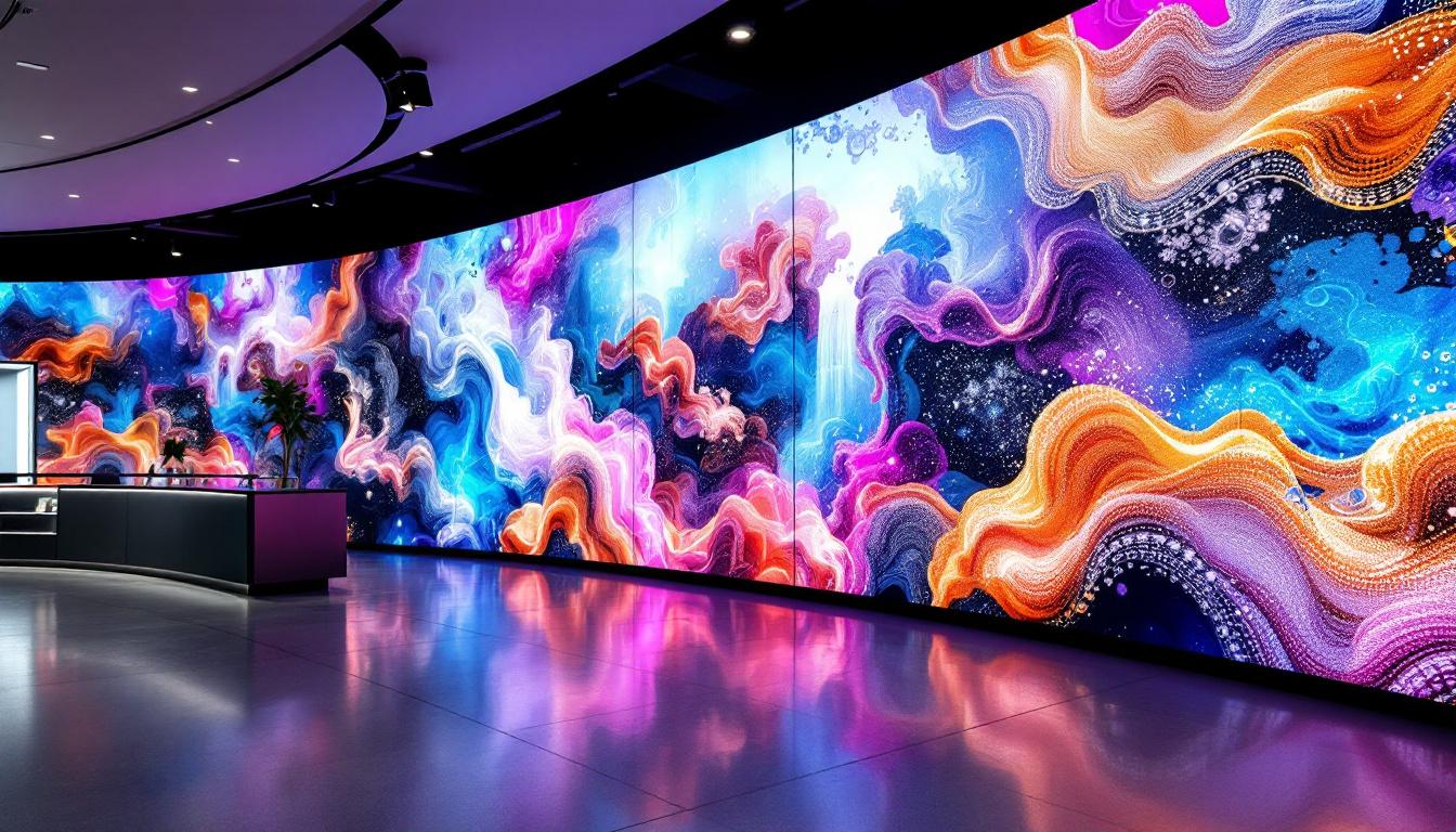 A photograph of a beautifully designed curved wall in a modern architectural setting