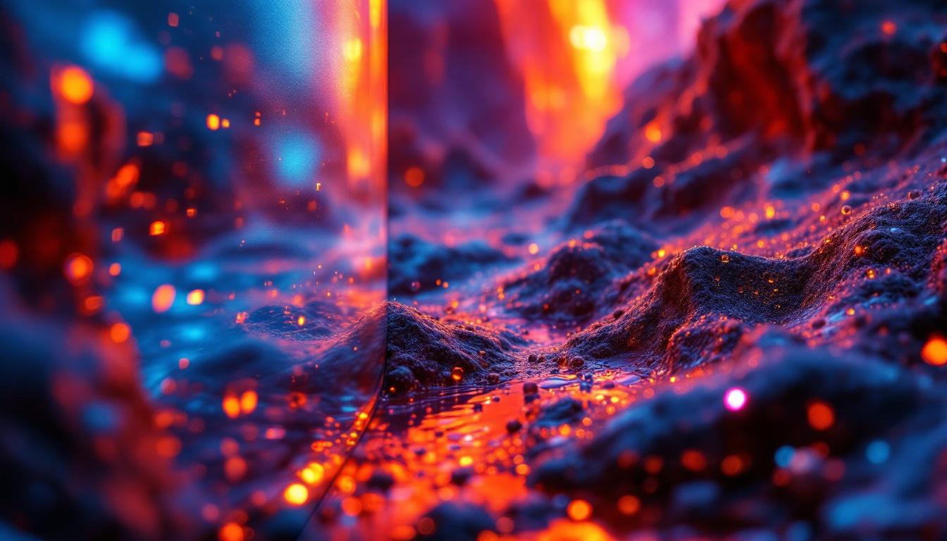 A photograph of a vibrant 8k led display showcasing a stunning visual scene