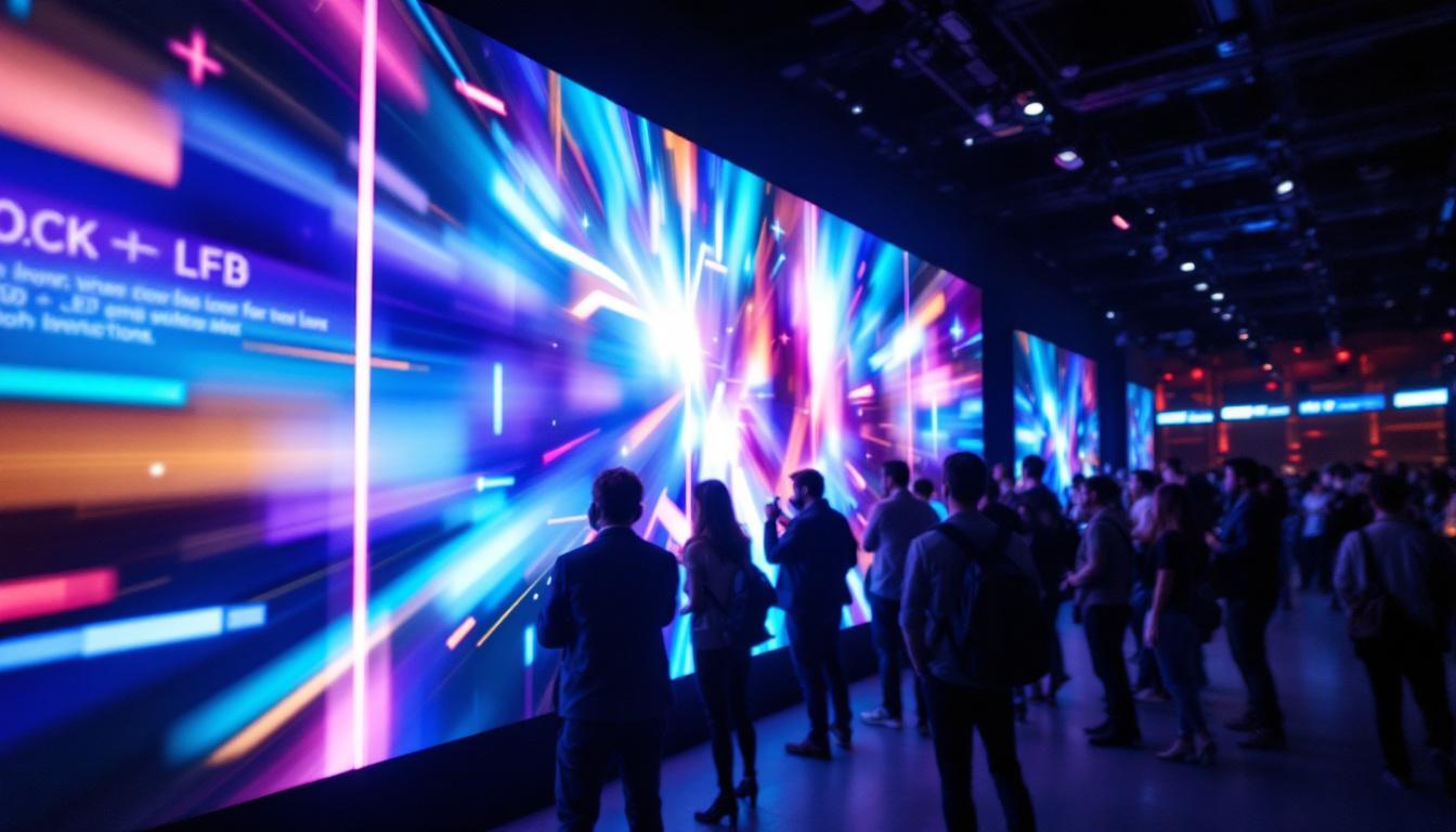 A photograph of a vibrant led display in use at an event