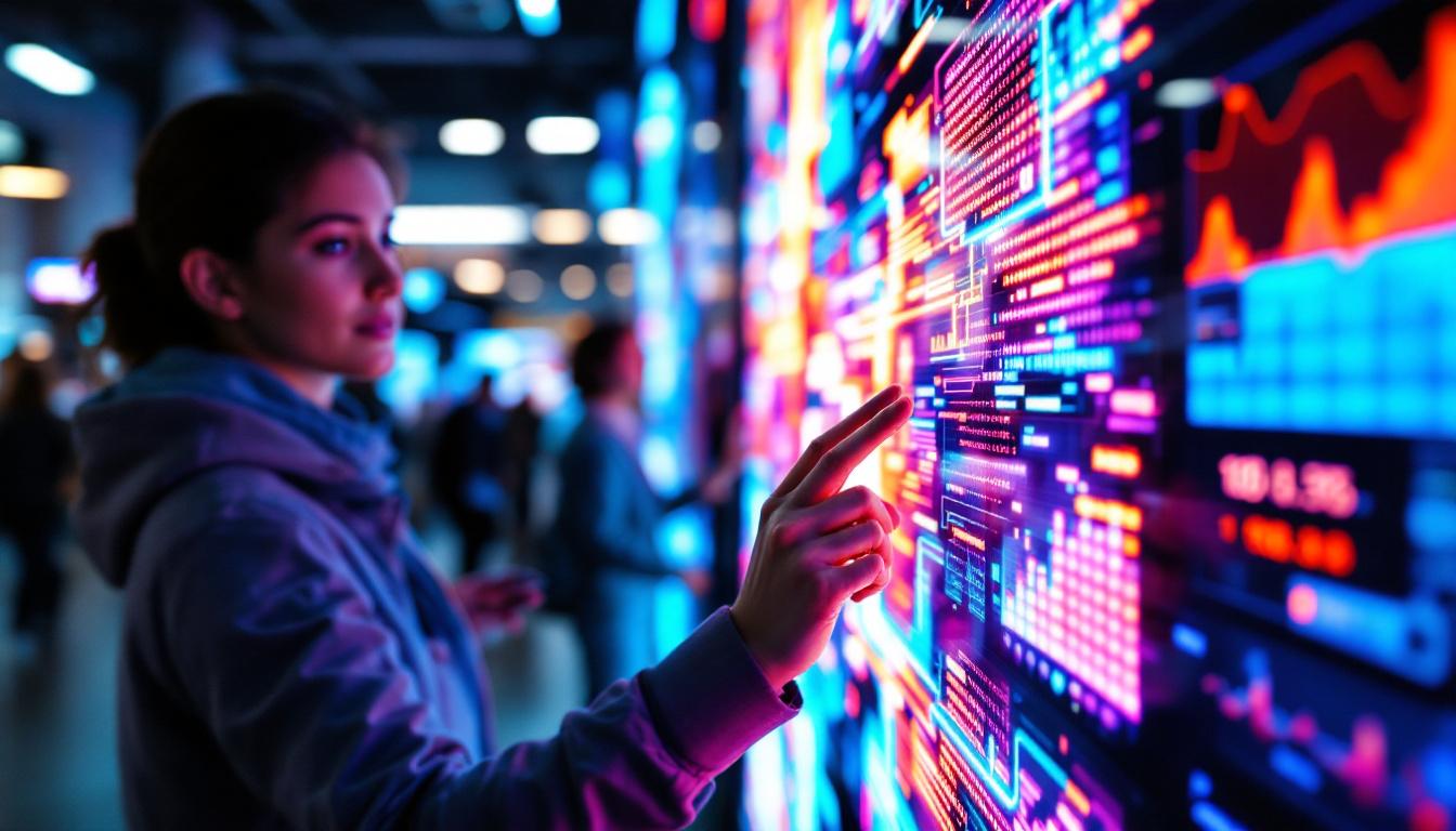 A photograph of a close-up of a modern led display in use