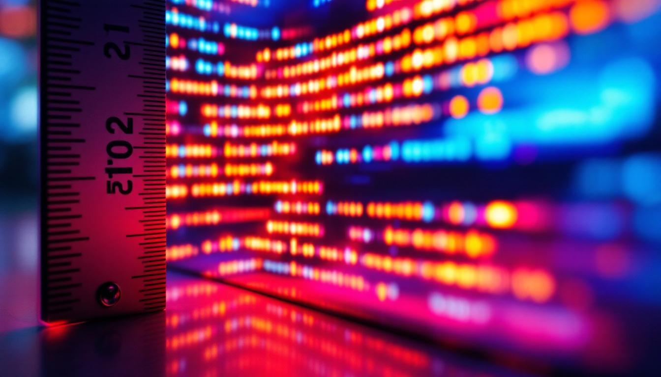 A photograph of a close-up of a vibrant led display screen showing clear