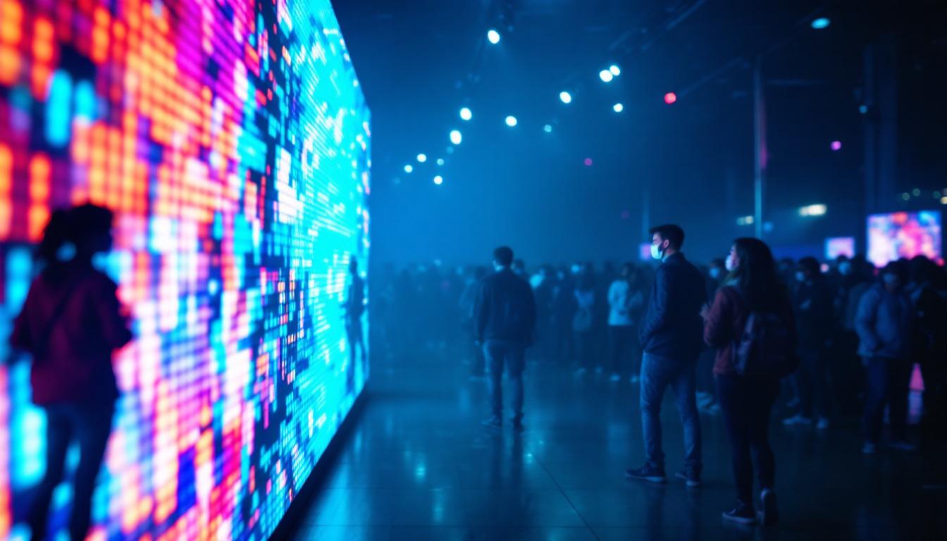 A photograph of a vibrant led display in action