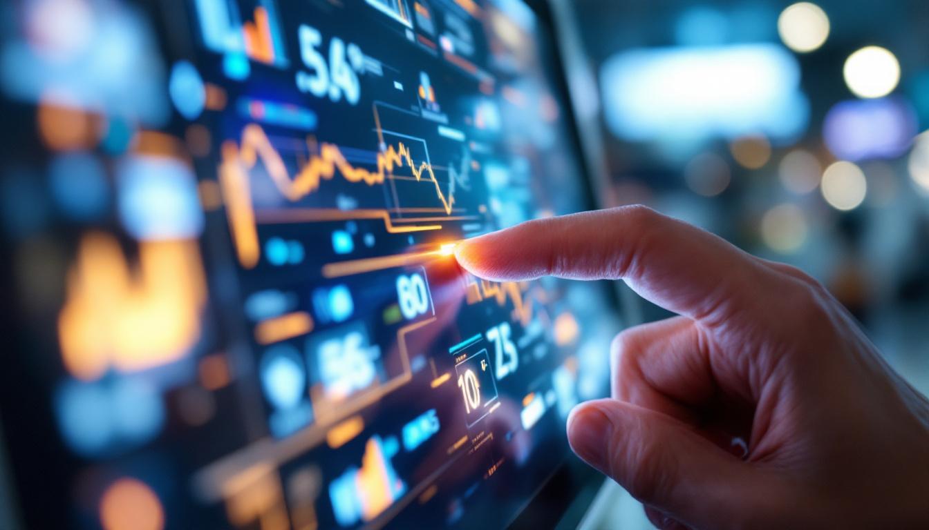 A photograph of a close-up of a modern touchscreen device in use