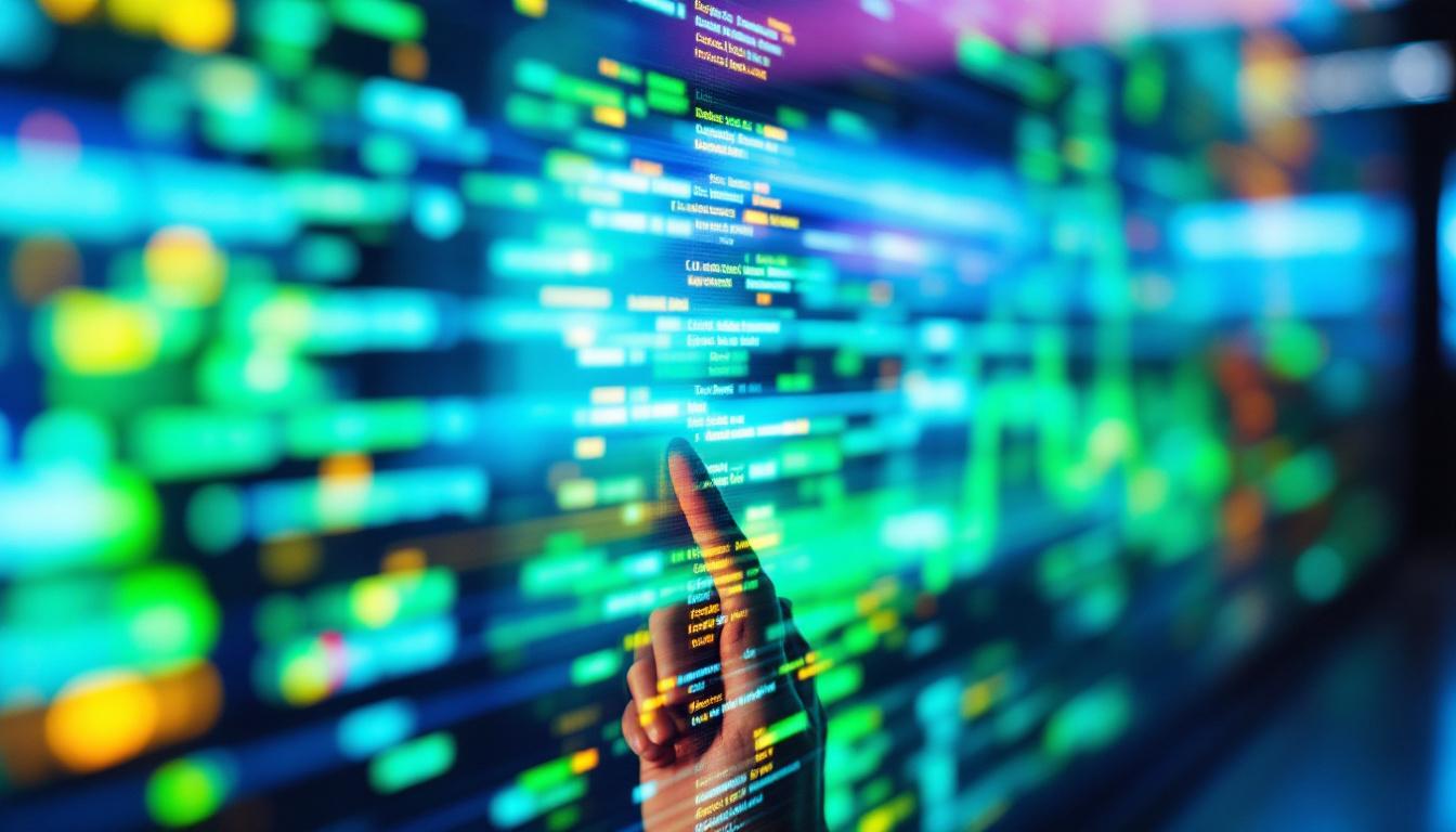 A photograph of a close-up of a vibrant led display in action