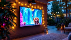 A photograph of a vibrant led display in a rental property setting in hillsboro