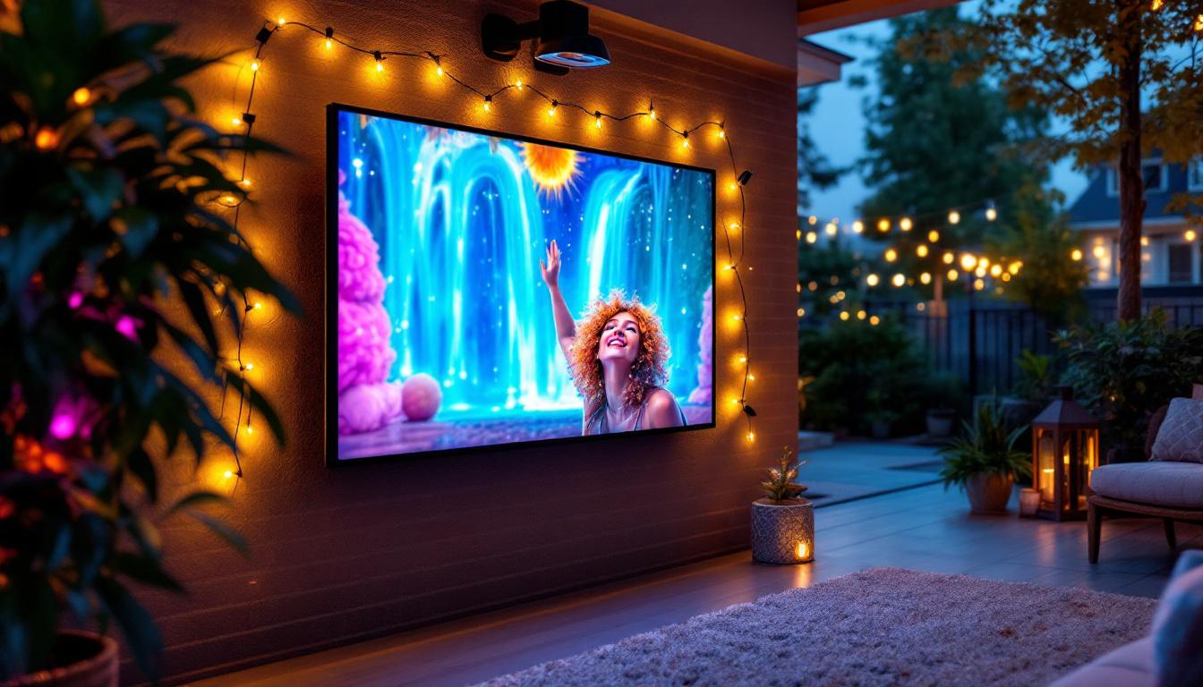 A photograph of a vibrant led display in a rental property setting in hillsboro