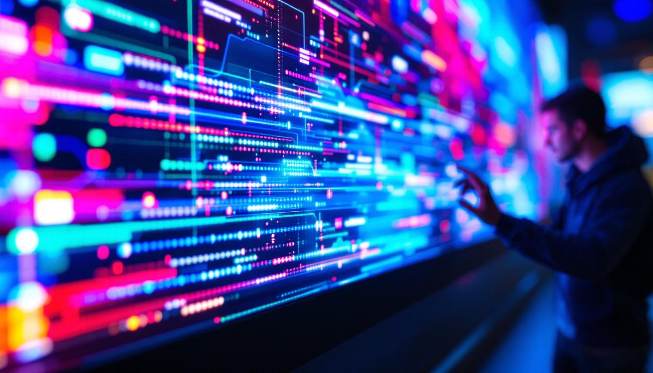 A photograph of capture a photograph of a close-up view of an led display in action