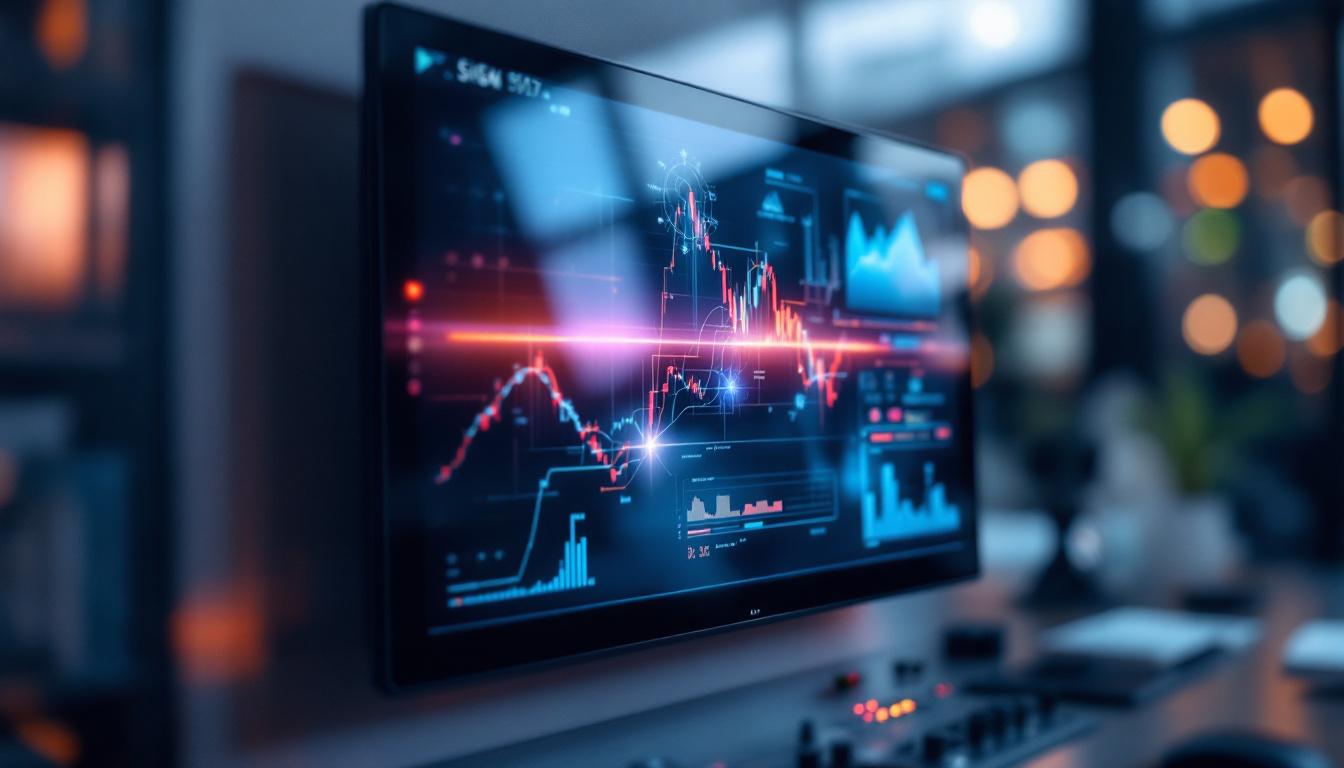 A photograph of a sleek panel mount monitor showcasing its vibrant led display in a well-lit environment