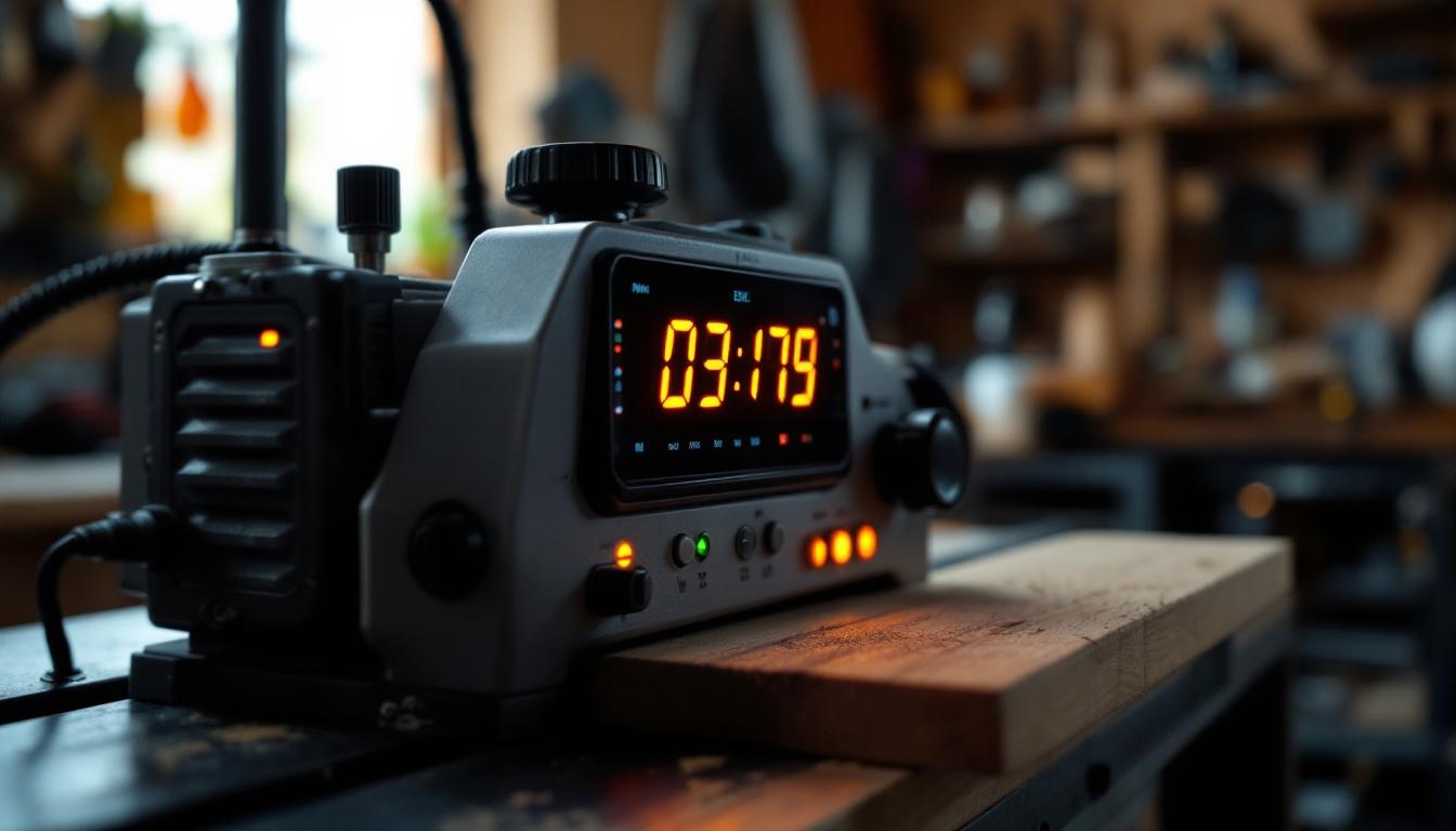 A photograph of a close-up shot of a planer with its led display prominently visible