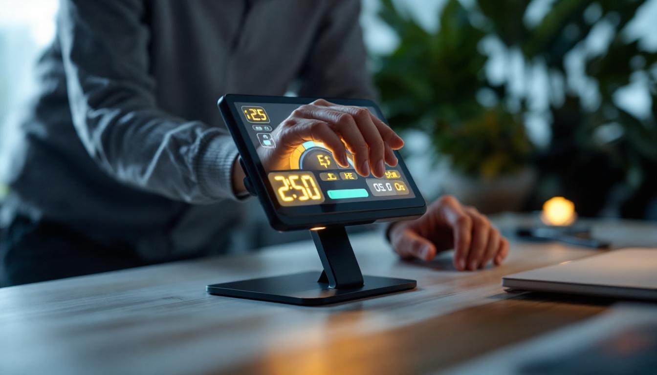 A photograph of a portable stand assist device in use