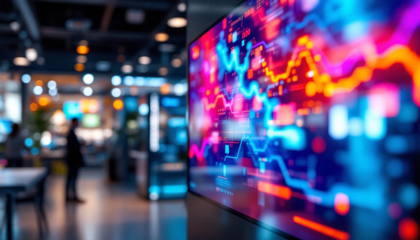 A photograph of a vibrant micro-led display in action