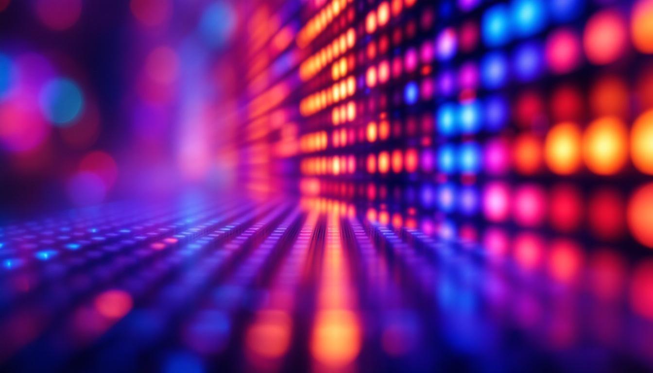 A photograph of capture a photograph of a vibrant led display in action