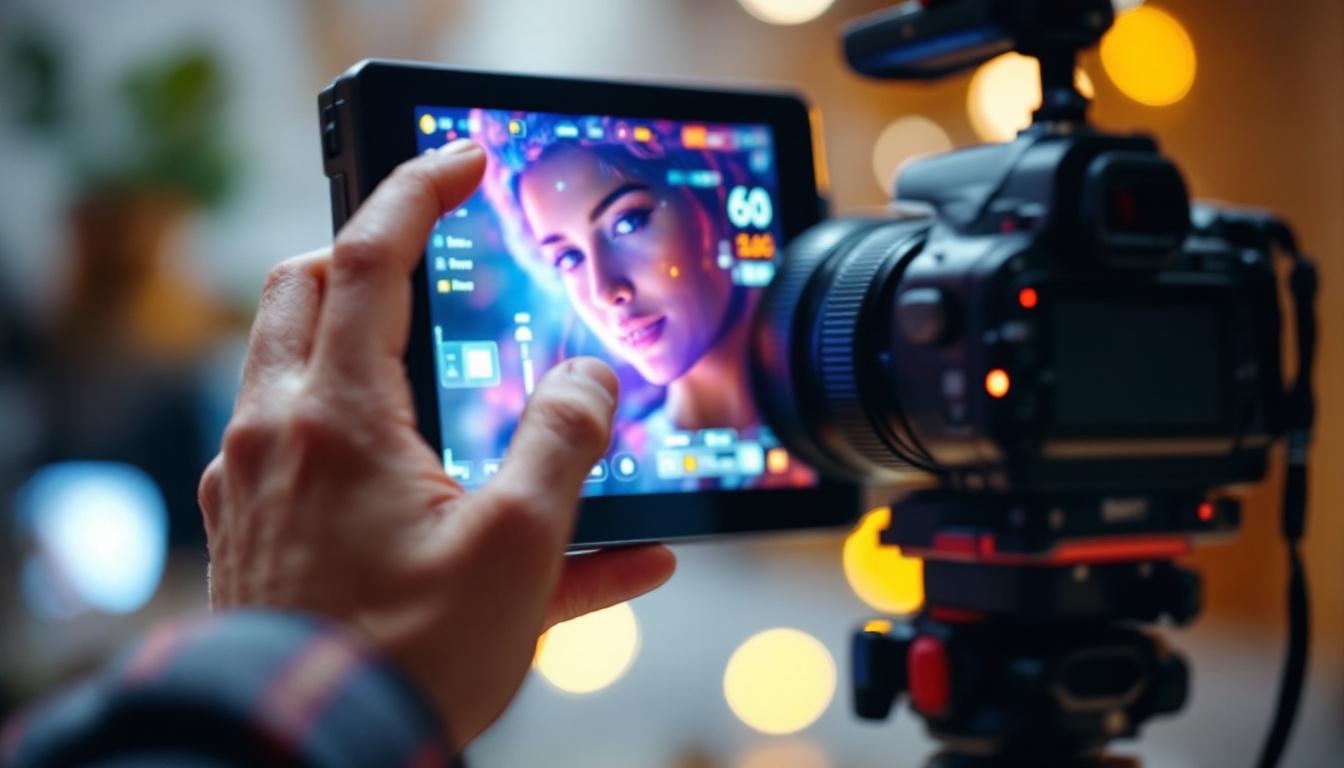 A photograph of capture a photograph of a digital touch screen camera in use