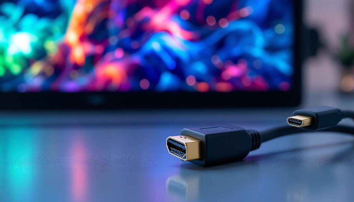 A photograph of a close-up shot of a modern led display showcasing vibrant colors and high-resolution images