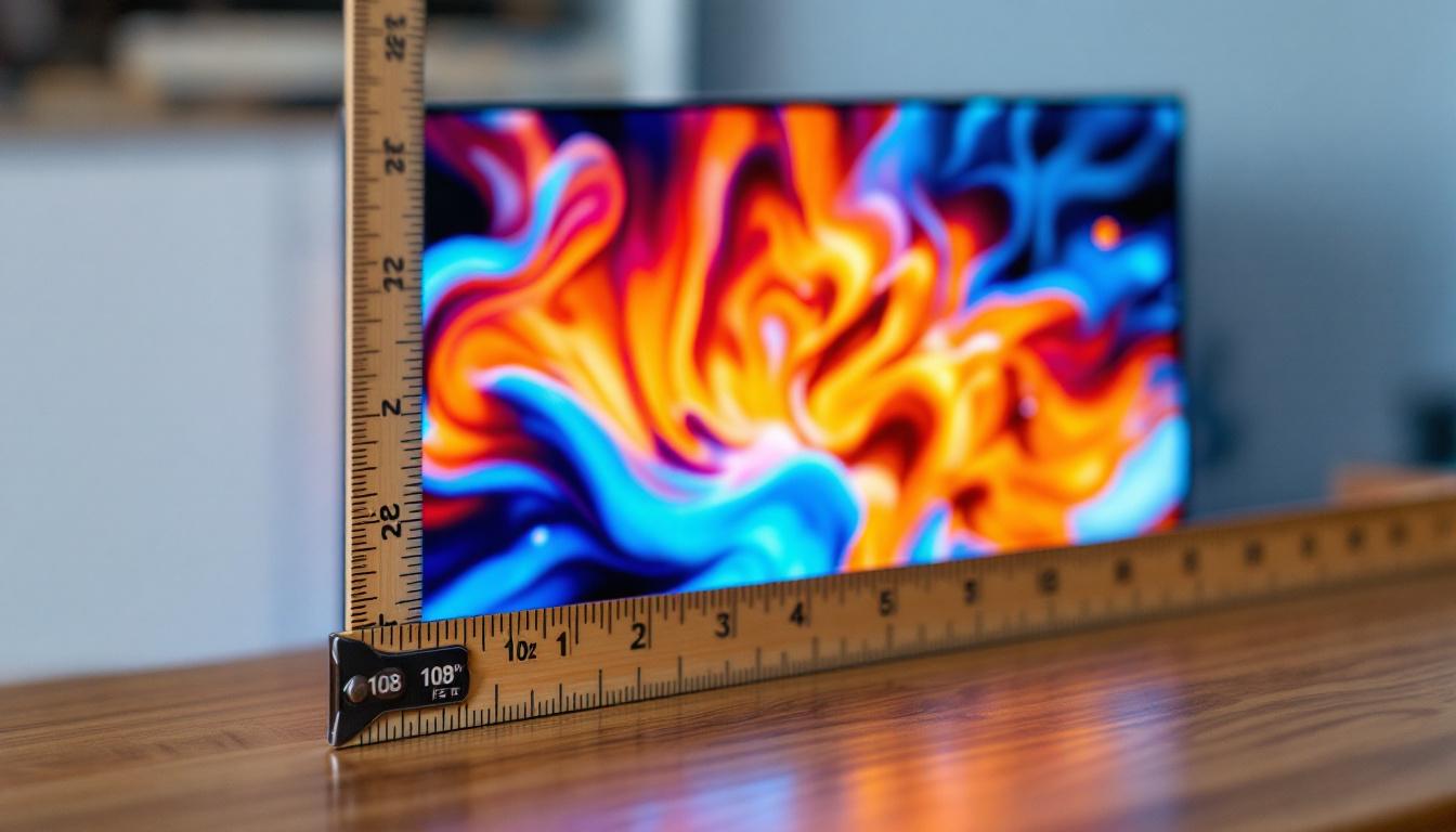 A photograph of capture a photograph of a large led display screen showing a vibrant image or graphic
