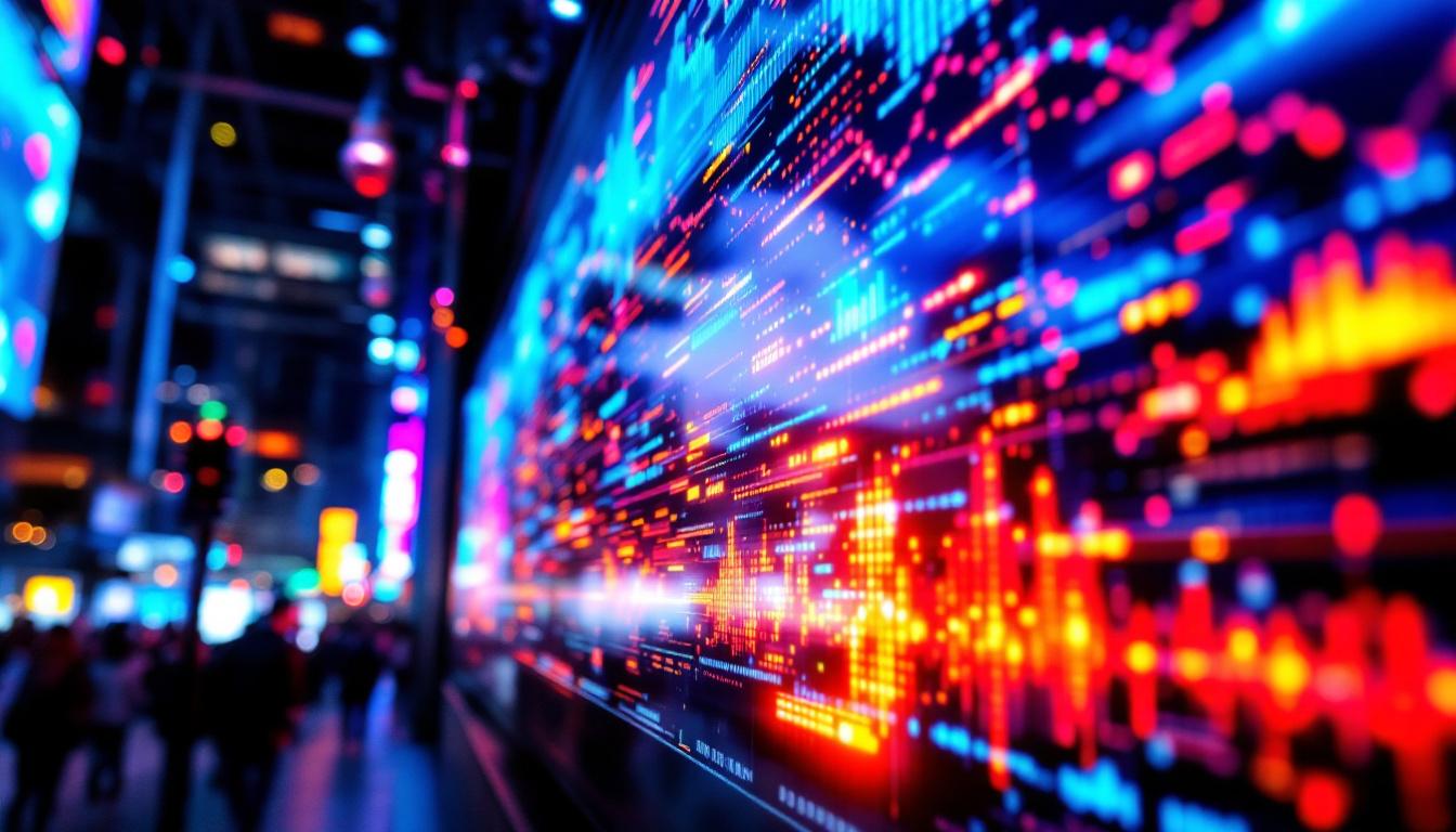 A photograph of a vibrant led display in action