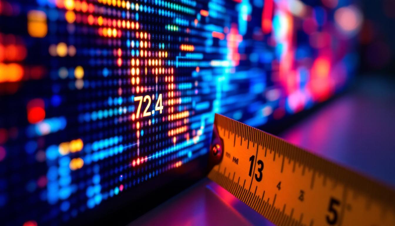 A photograph of a close-up shot of an led display screen showing a vivid image or graphic