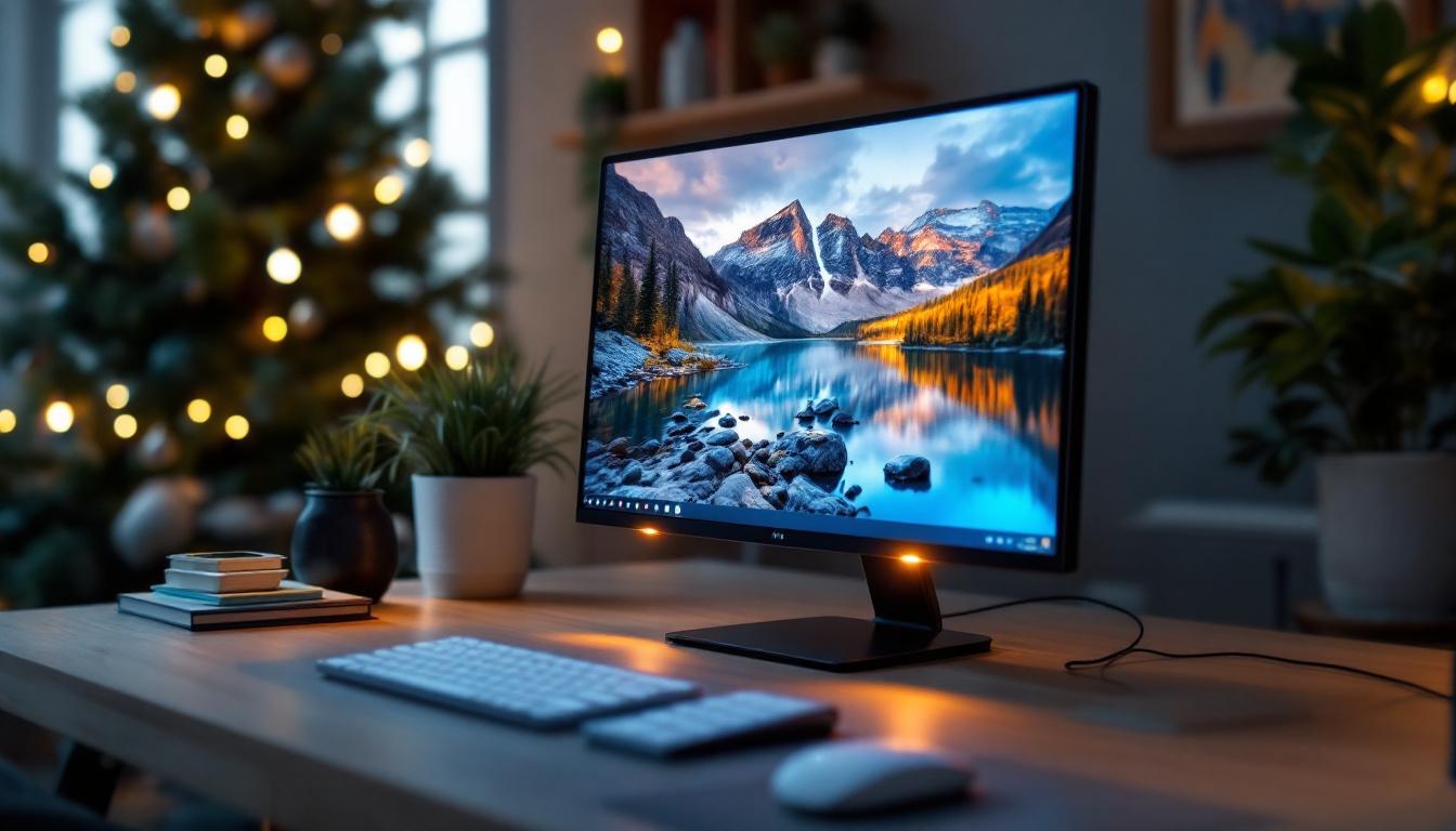 A photograph of capture a photograph of the monitor hdm1 2.1 in a well-lit environment
