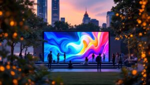 A photograph of capture a photograph of a vibrant outdoor setting featuring a large