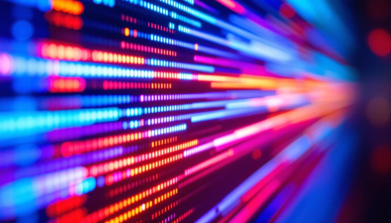 A photograph of a close-up of an led display screen showing distinct horizontal lines