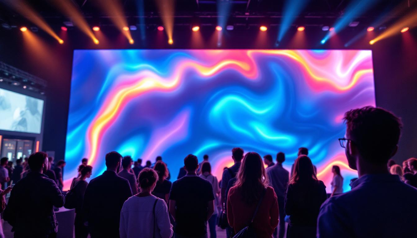 A photograph of a vibrant led wall in action during an event