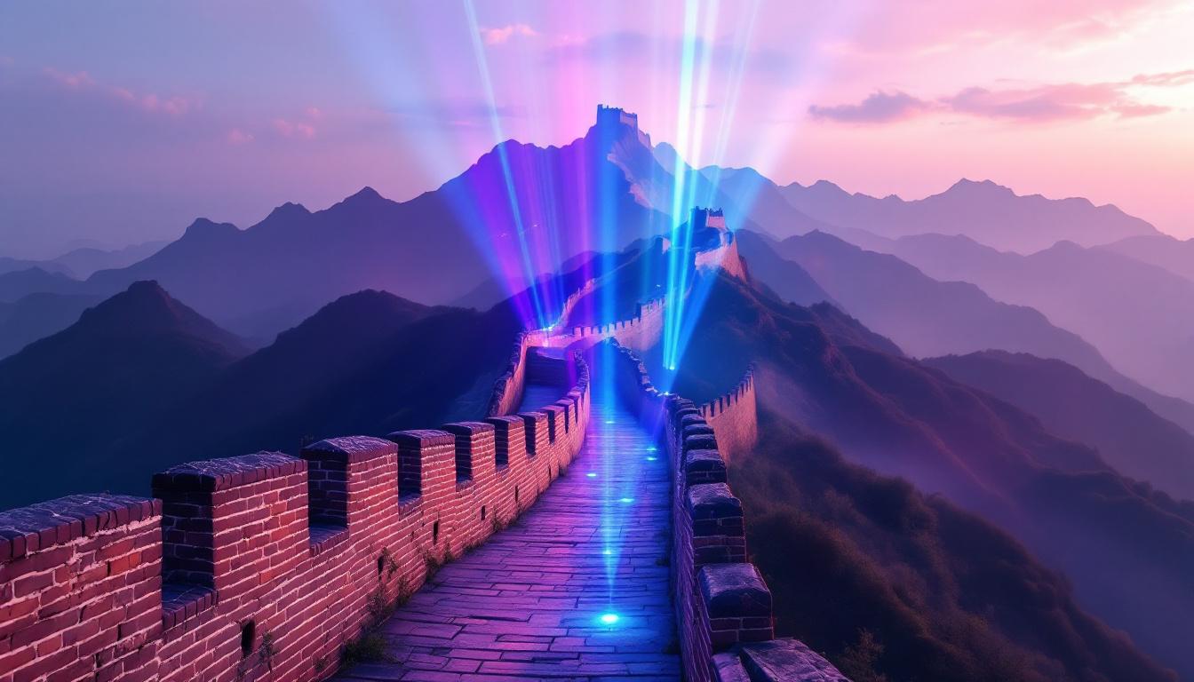 A photograph of a vibrant led display showcasing dynamic visuals