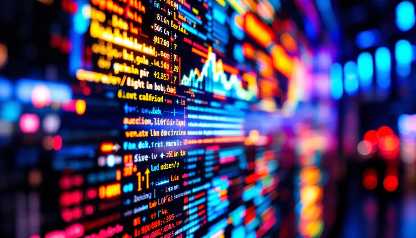 A photograph of a close-up of a vibrant led display in use