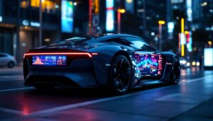 A photograph of a sleek